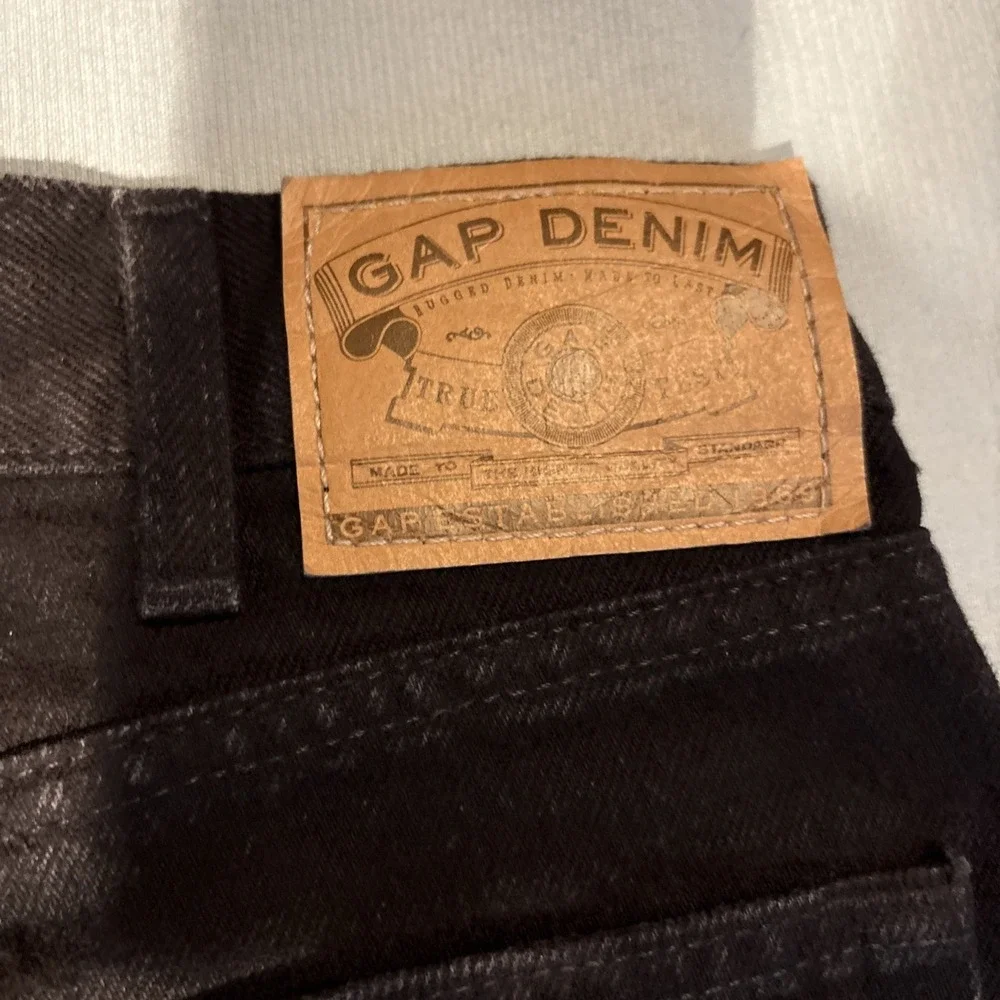 Gap Denim Men Straight Leg Jeans Dark Wash Rugged Heavyweight 37x30 Vintage Look